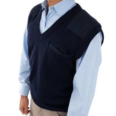 Dutch Navy Blue Wool V-Neck Sweater Vest | Issued - Small, , large